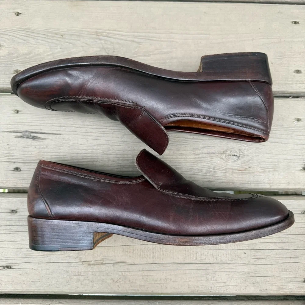 Gucci brown leather loafers shoes size 11.5